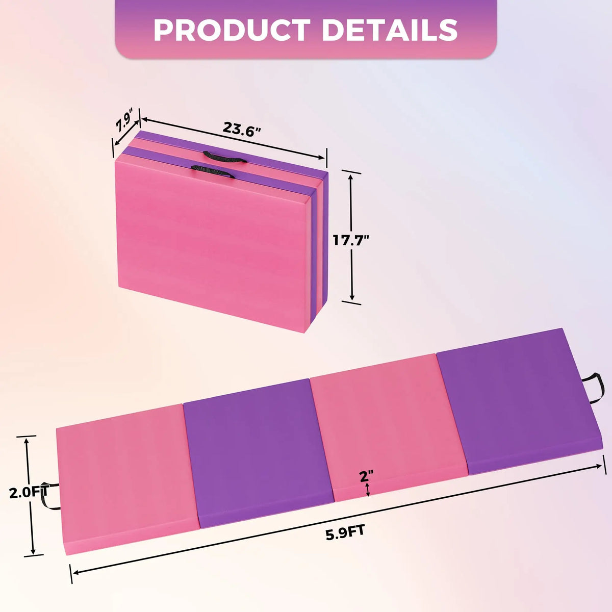 HiMISS Foldable Gymnastics Tumbling Exercise Mat For Home Yoga