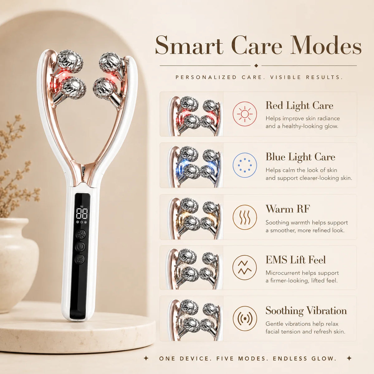 Smart Electric Facial Roller Massager For Daily Skin Care Routine