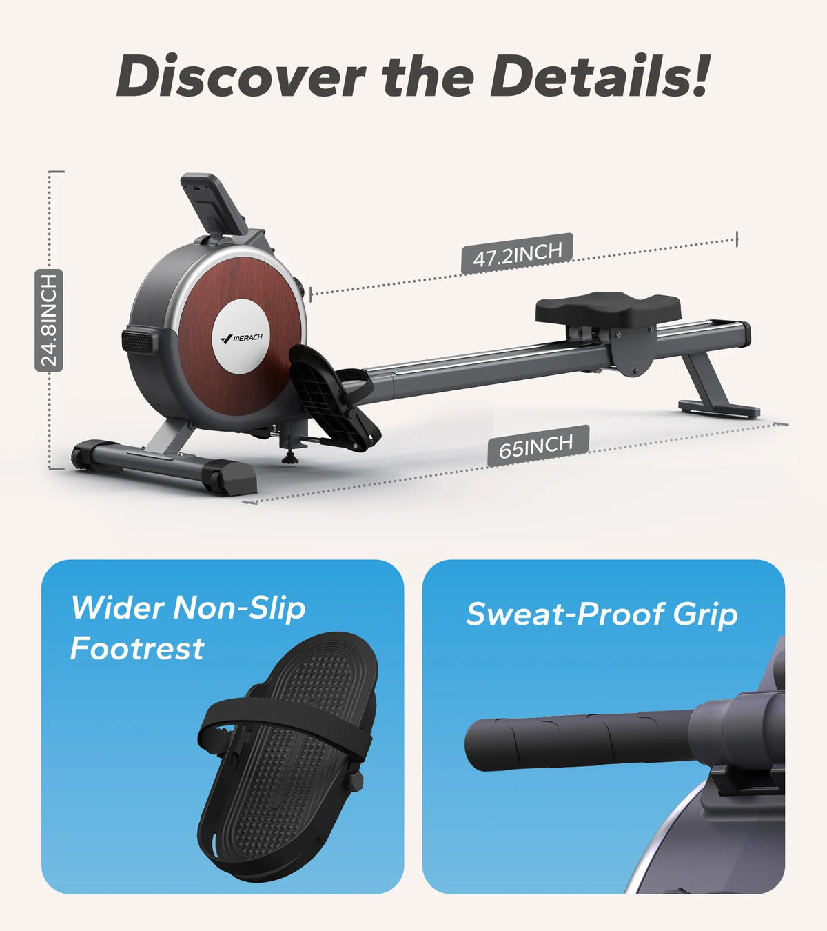 Merach Magnetic Rowing Machine With 16 Level Quiet Resistance