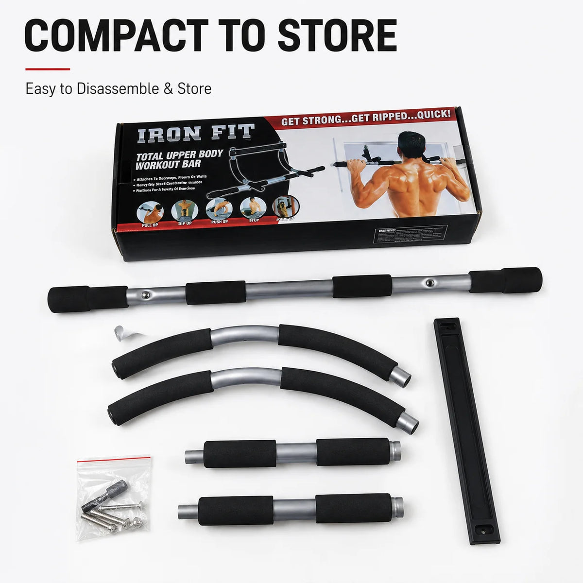 Heavy Steel Doorway Pull Up Bar For Home Gym Workouts