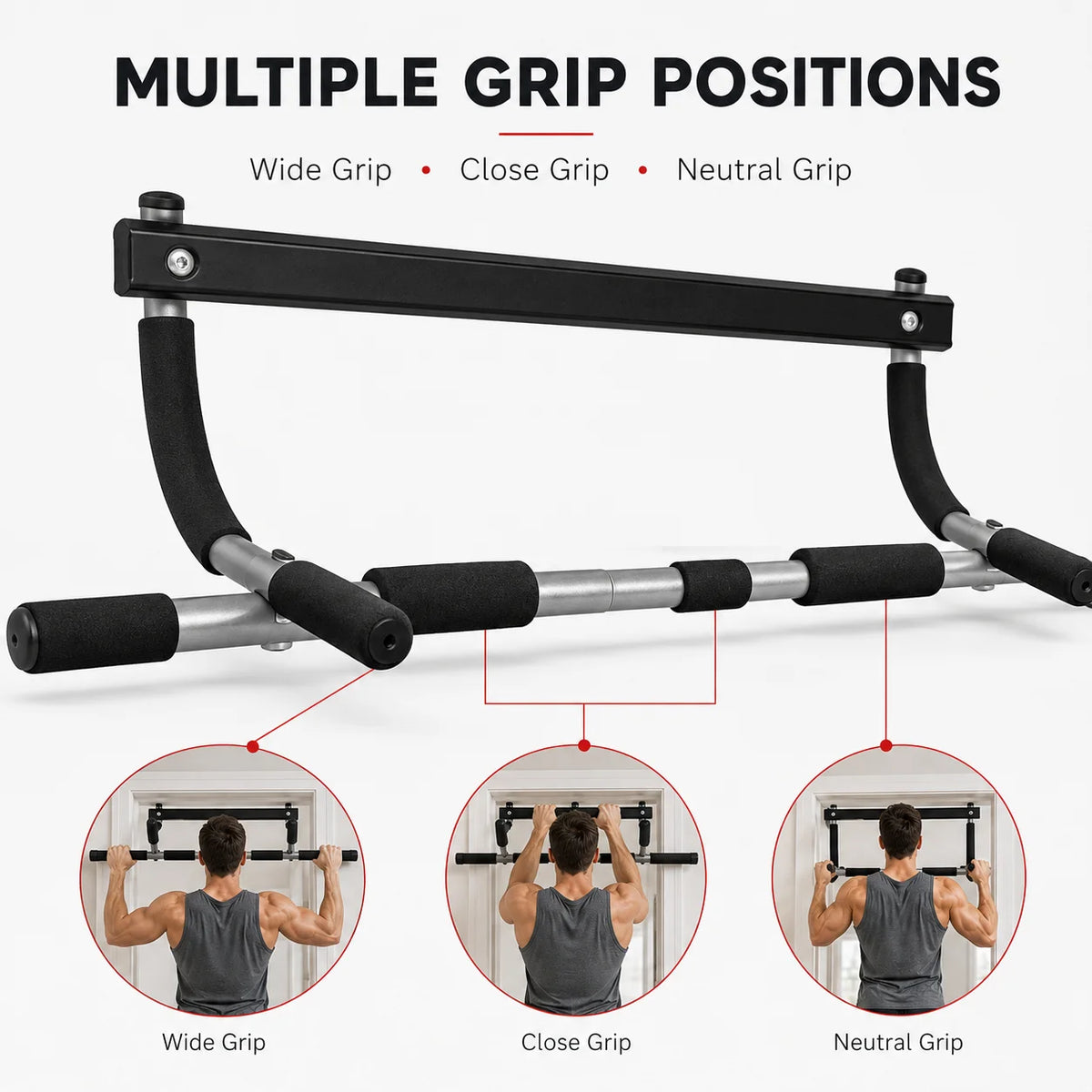 Heavy Steel Doorway Pull Up Bar For Home Gym Workouts