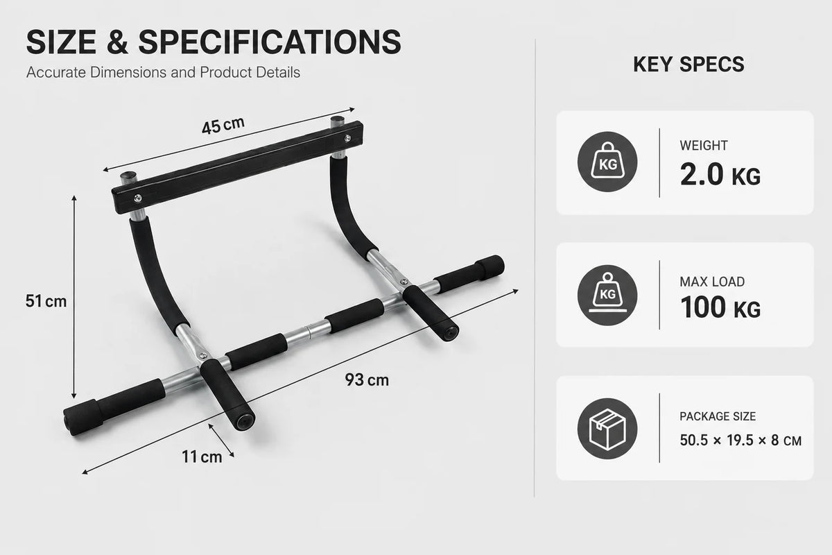 Heavy Steel Doorway Pull Up Bar For Home Gym Workouts