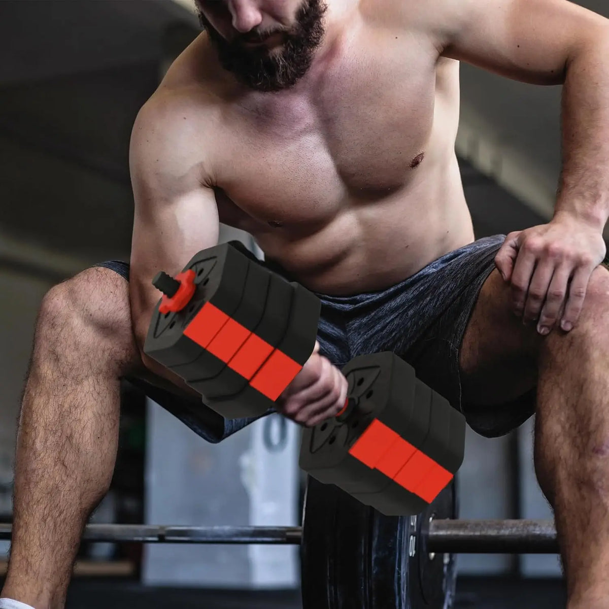 Adjustable Rubber Coated Dumbbell And Barbell Set For Home Gym
