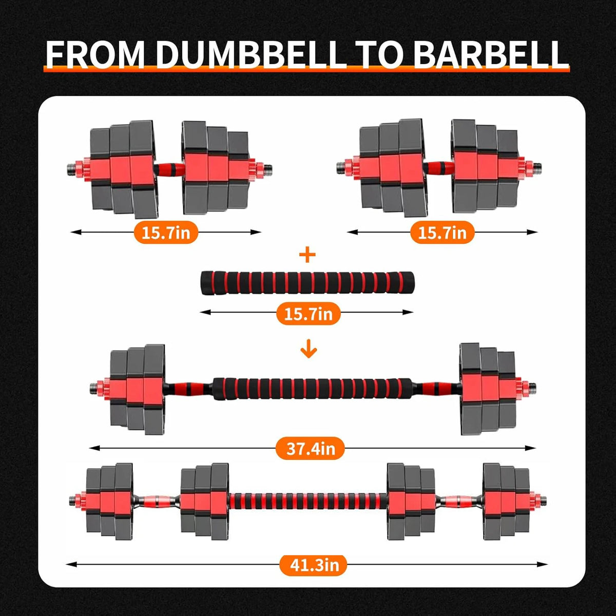 Adjustable Rubber Coated Dumbbell And Barbell Set For Home Gym