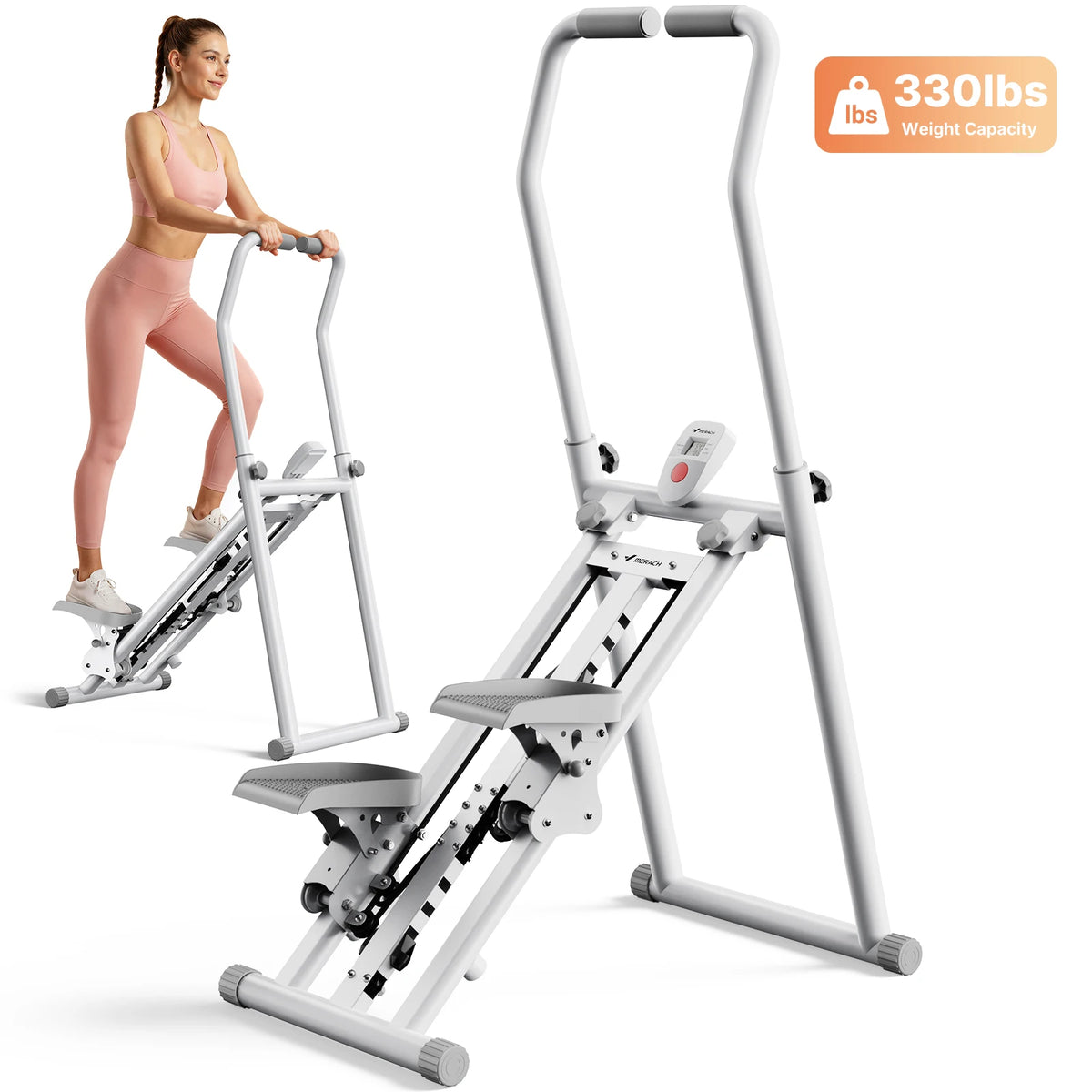 Merach Foldable Stair Stepper Silent Indoor Cardio Fitness Climber