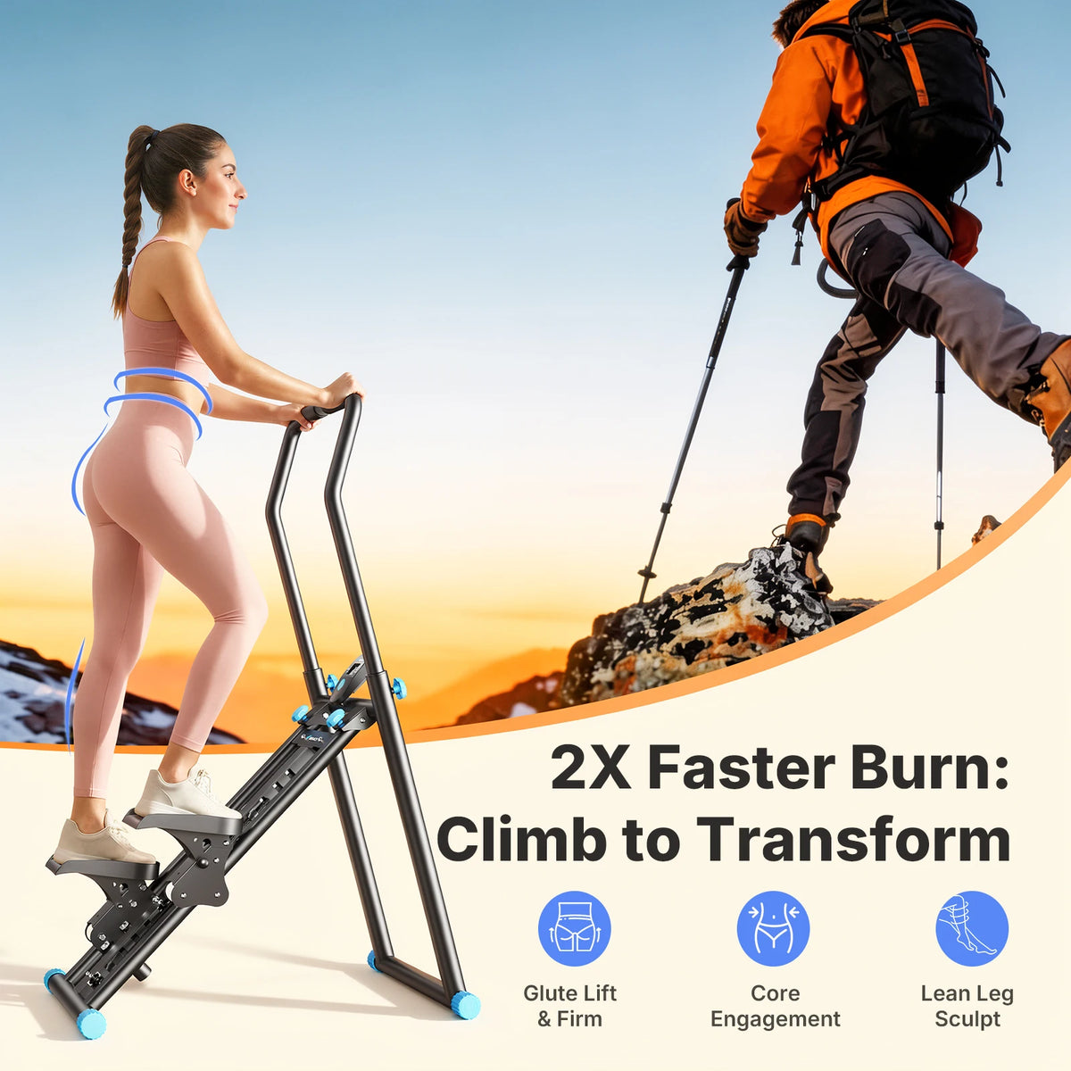Merach Foldable Stair Stepper Silent Indoor Cardio Fitness Climber