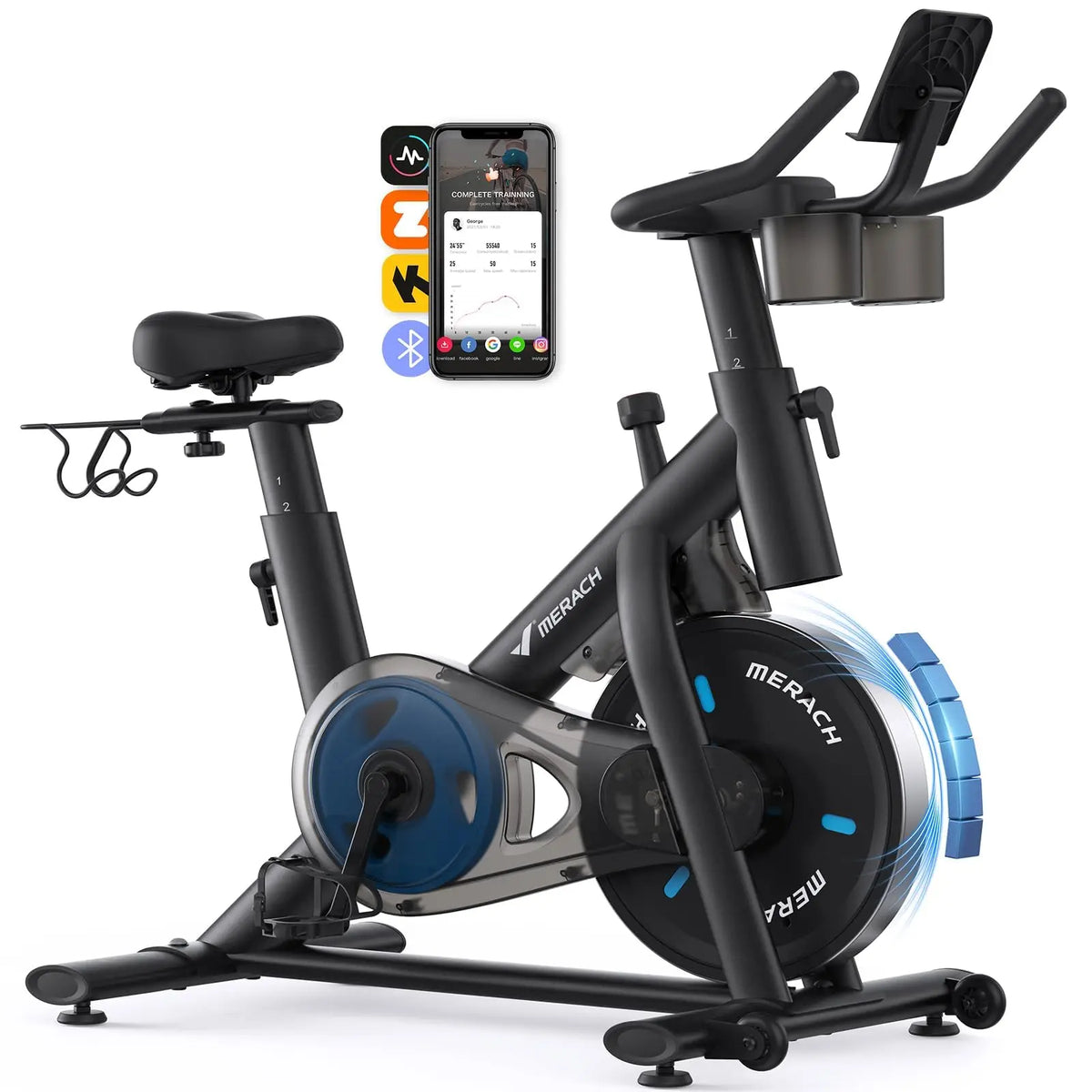 Merach Magnetic Indoor Cycling Bike With Low Noise App Support