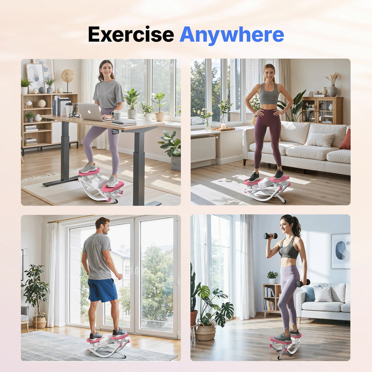 Merach Silent Rocking Stepper Ab Twist Board Core Home Workout