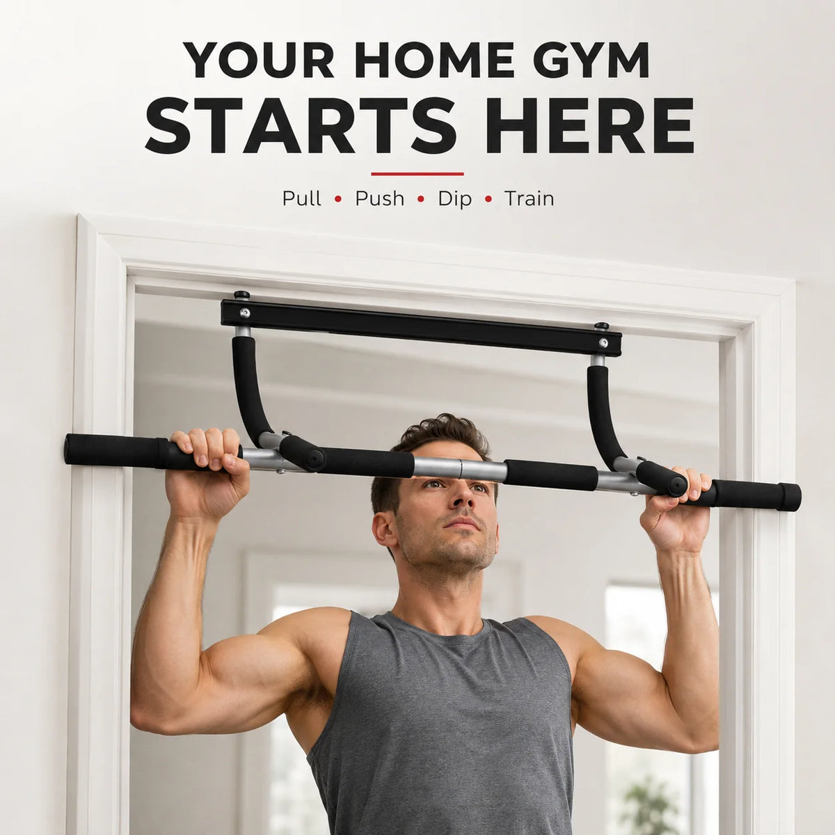 Heavy Steel Doorway Pull Up Bar For Home Gym Workouts