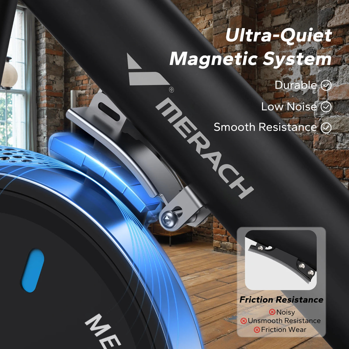 Merach Magnetic Indoor Cycling Bike With Low Noise App Support