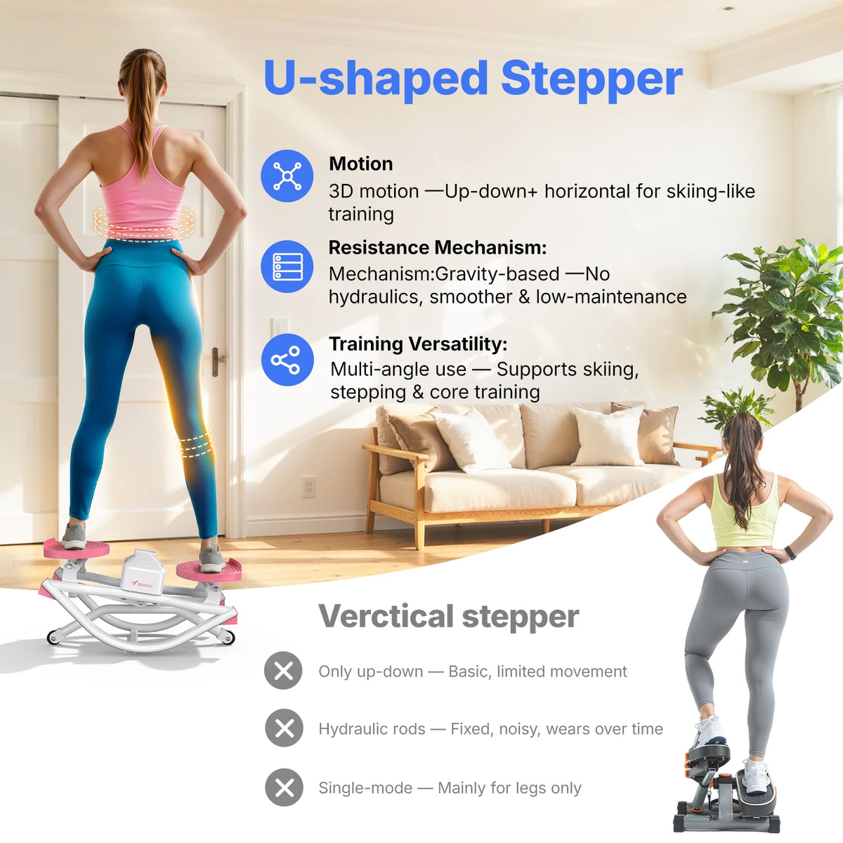 Merach Silent Rocking Stepper Ab Twist Board Core Home Workout