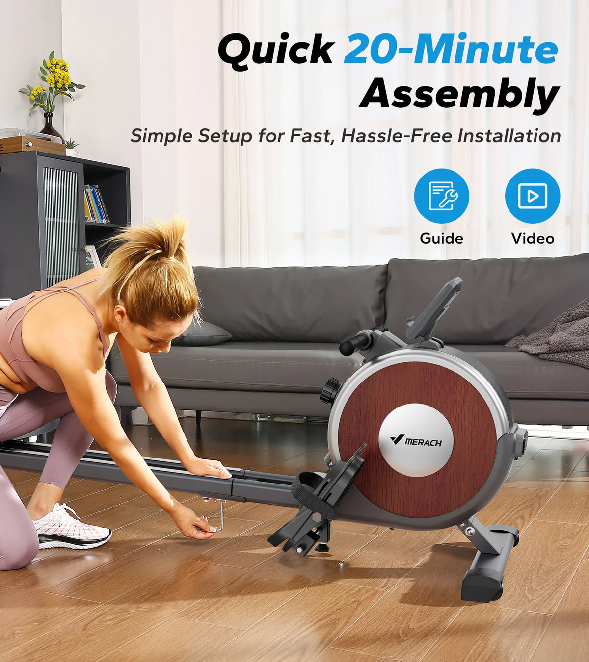 Merach Magnetic Rowing Machine With 16 Level Quiet Resistance