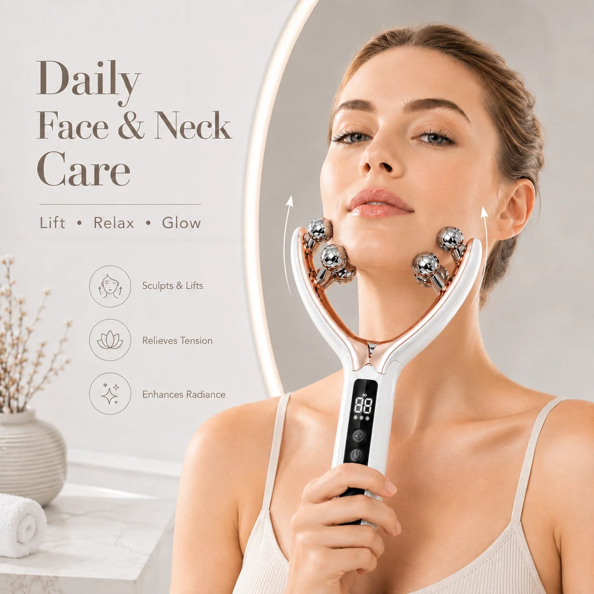 Smart Electric Facial Roller Massager For Daily Skin Care Routine
