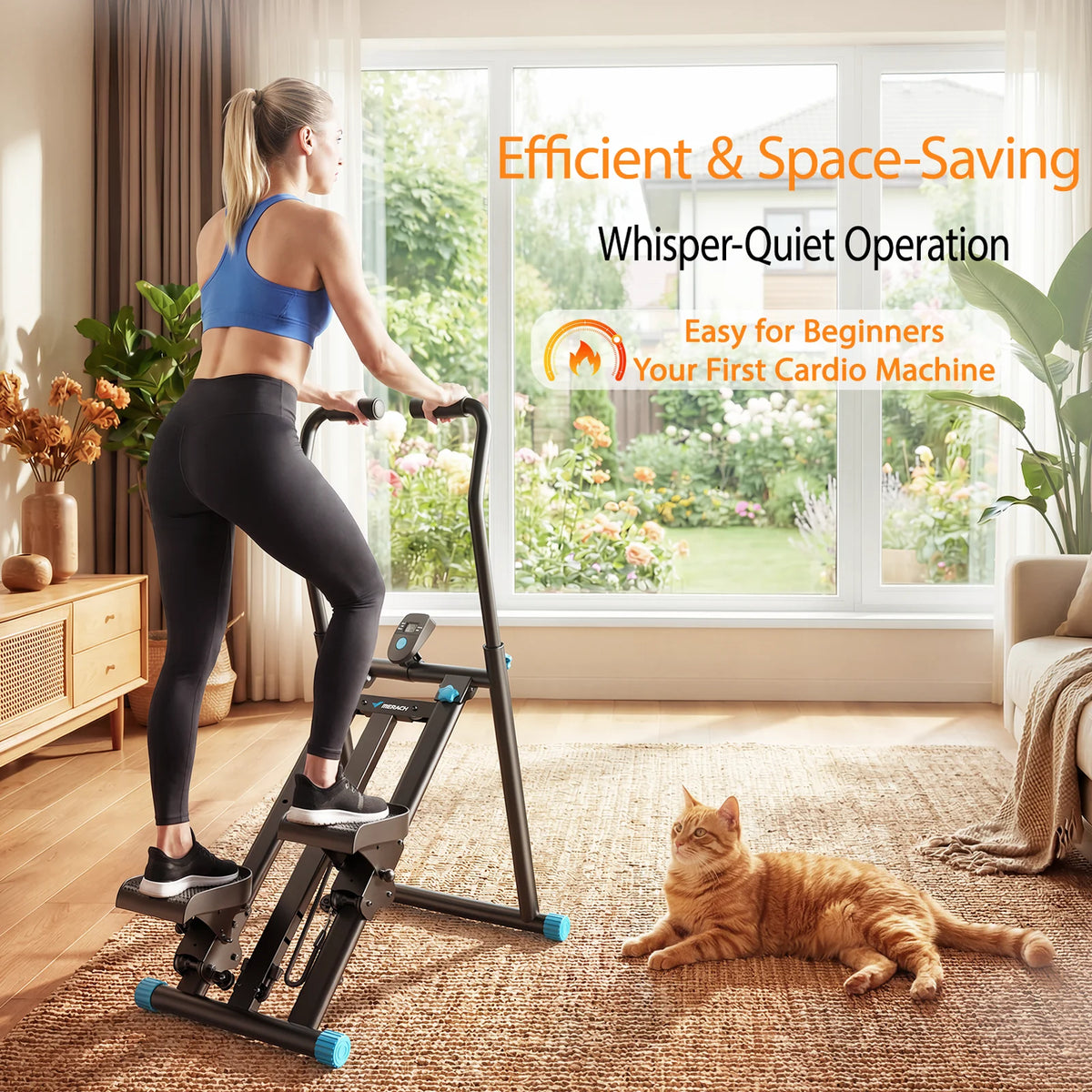 Merach Foldable Stair Stepper Silent Indoor Cardio Fitness Climber