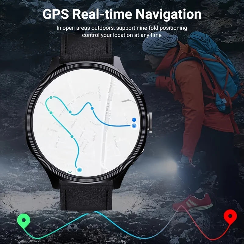 W&O 4G Smartwatch AMOLED Display GPS Camera Fitness Tracker