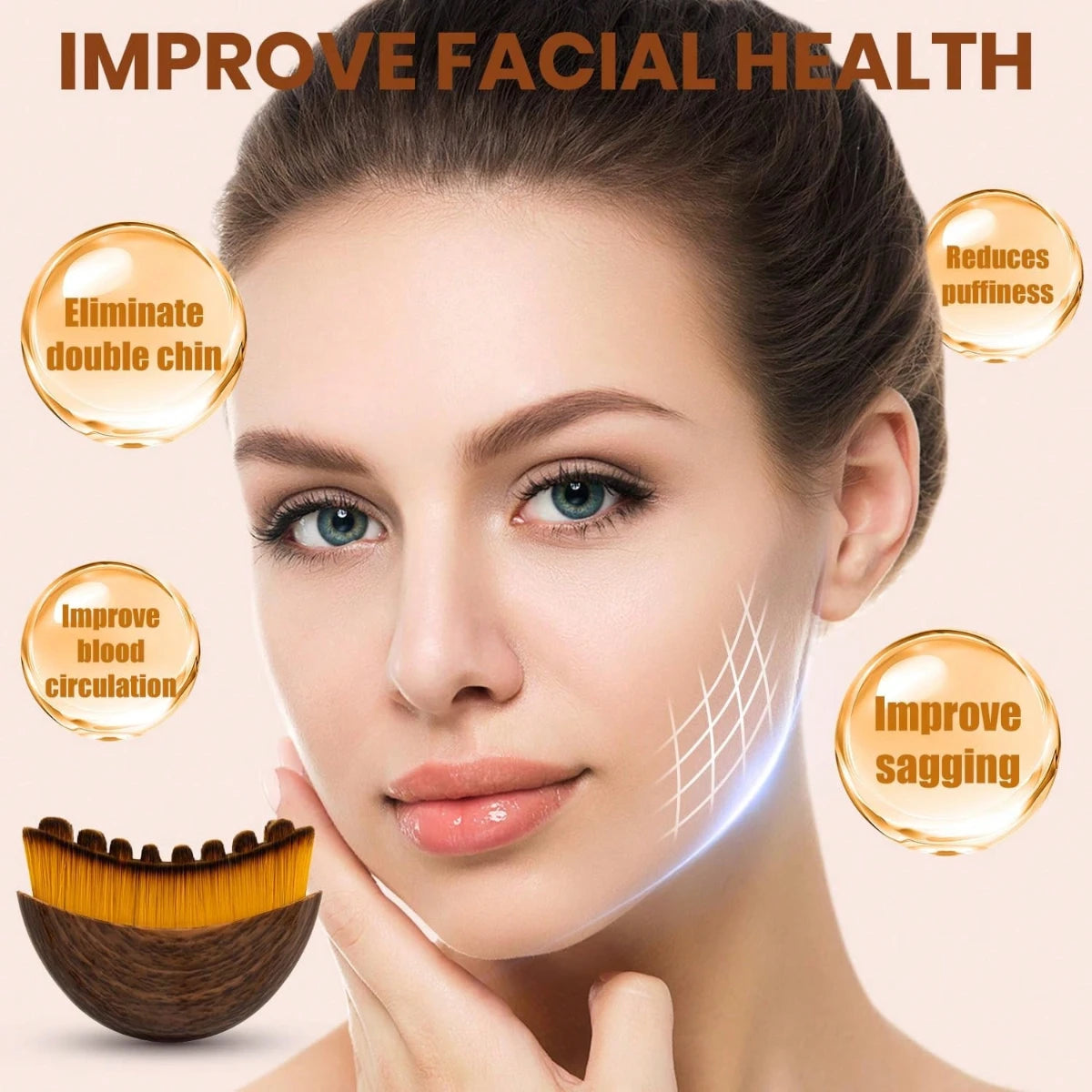 Lymphatic Face Brush for Chin and Jawline Sculpting Massage Tool