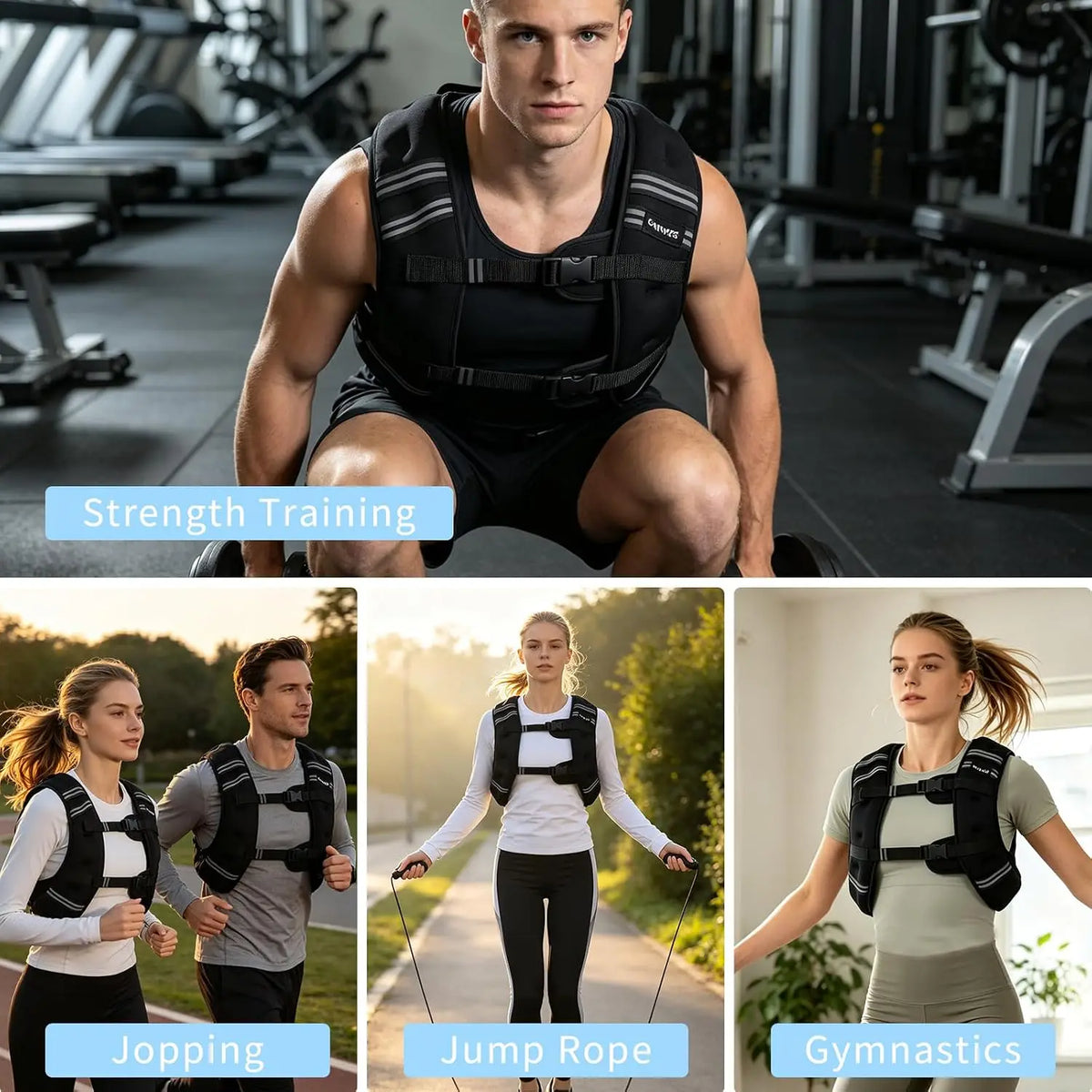 Weighted Vest For Intense Strength Training Workout Rucking Cardio Gear