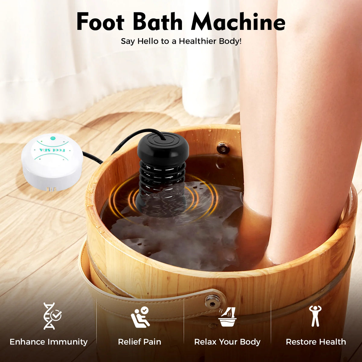Electric Foot Spa With Vibration Massage And Detox Care