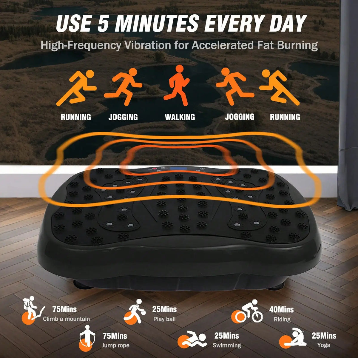 Vibration Plate Fitness Platform Exercise Machine Full Body Workout