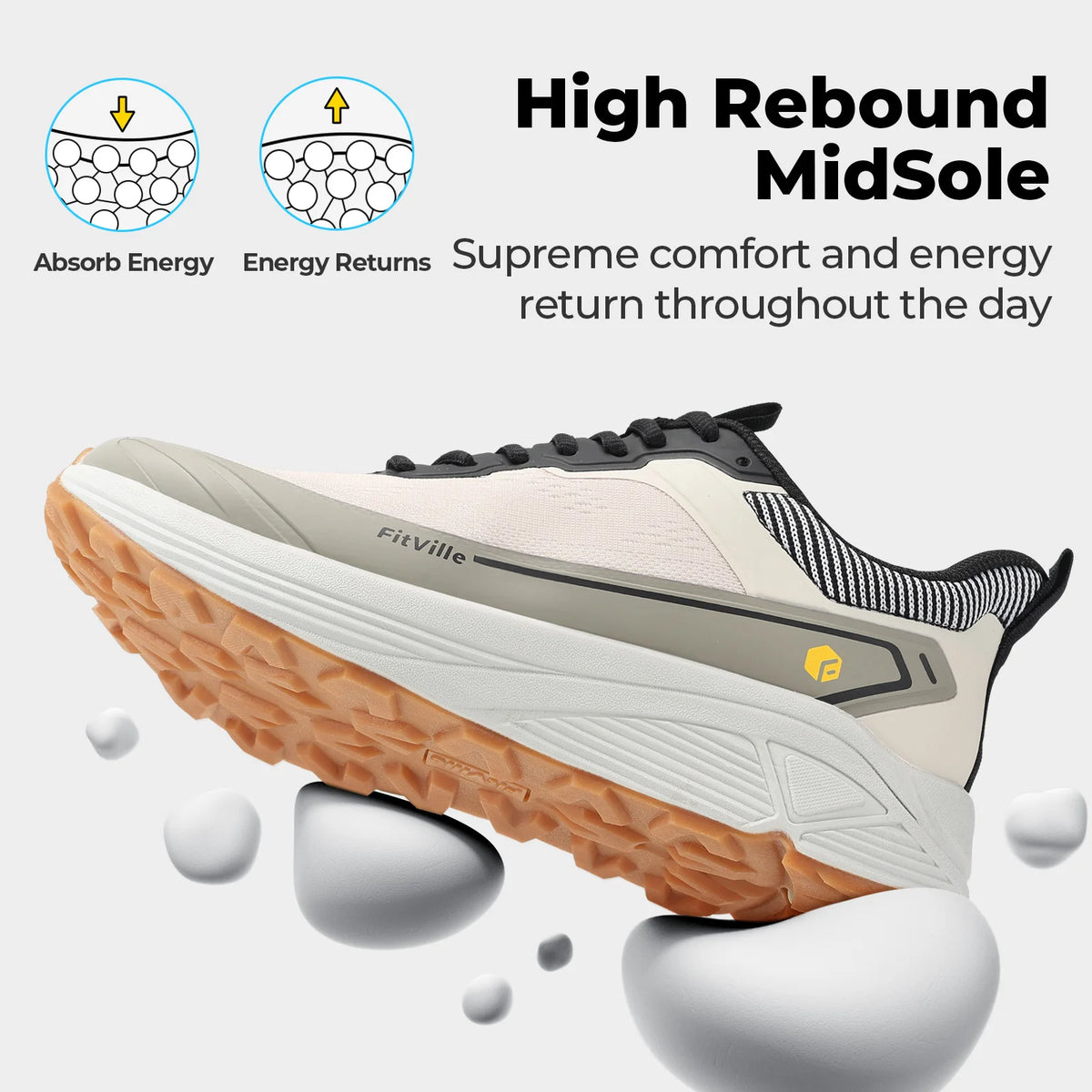 Fitville Men Wide Toe Box Lightweight Running Shoes For Walking