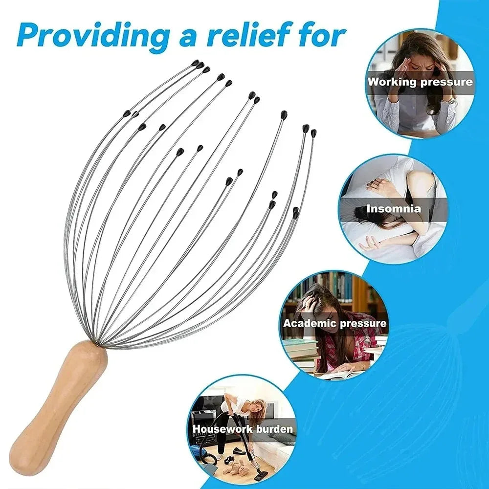 Manual 24 Finger Octopus Scalp Massager For Comfortable Relief