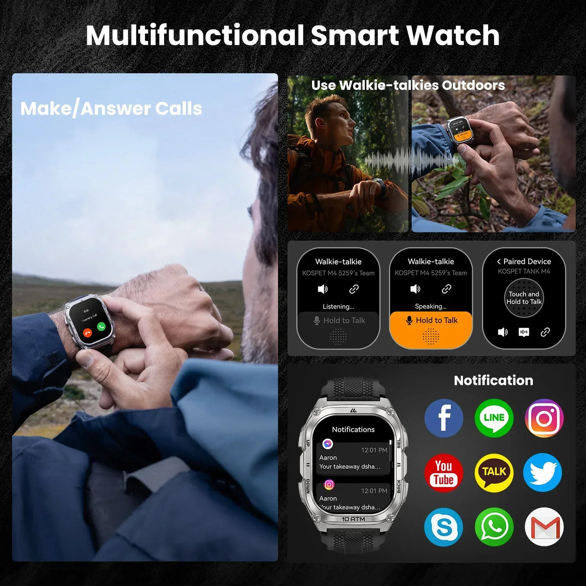 Kospet Tank M4 Smart Watch With GPS And Health Tracking