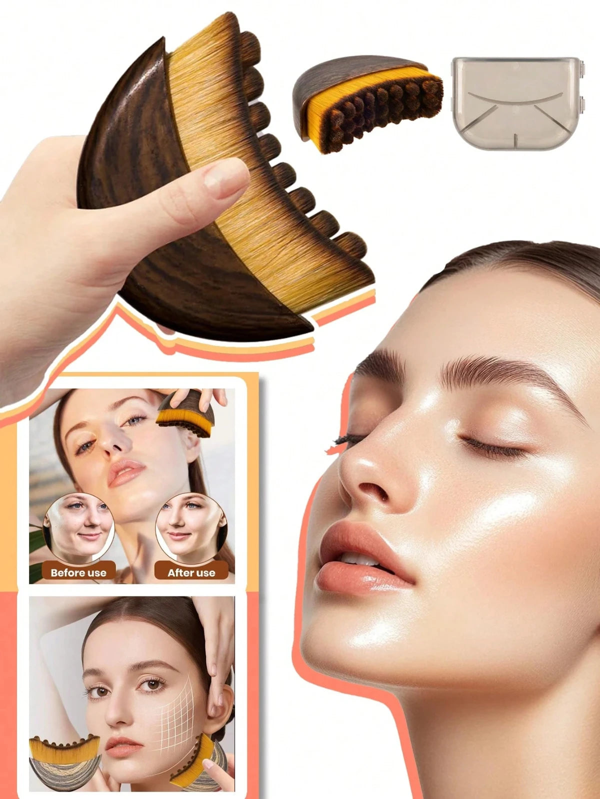 Lymphatic Face Brush for Chin and Jawline Sculpting Massage Tool