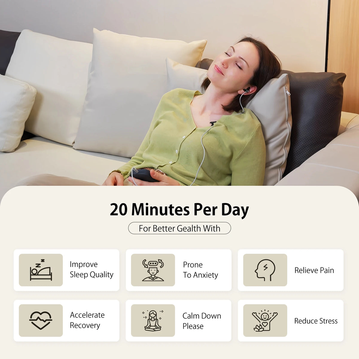 Zenowell Vagus Nerve Stimulator for Deep Sleep And Anxiety Relief