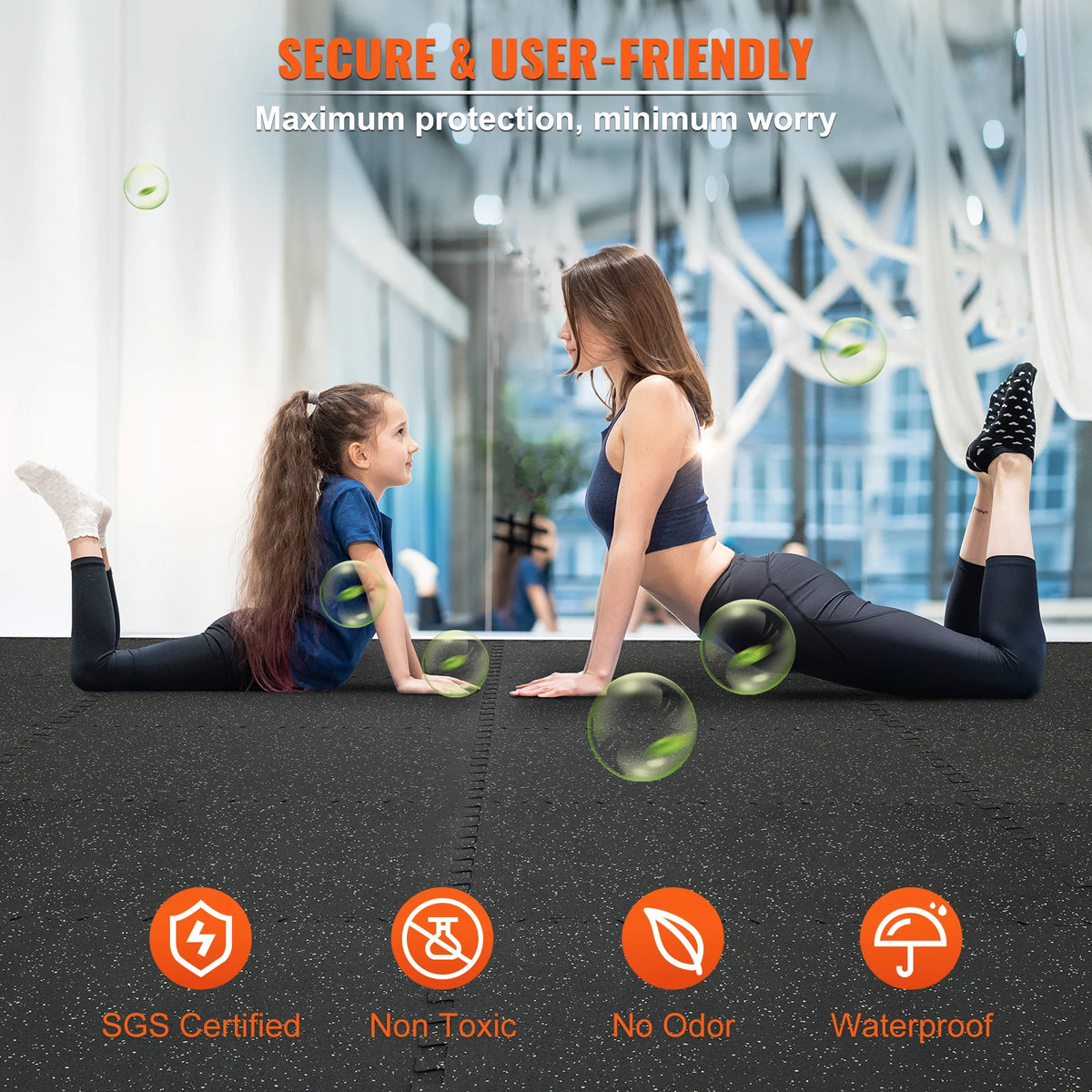 SucceBuy Interlocking Gym Floor Mats Eva Foam Rubber Surface