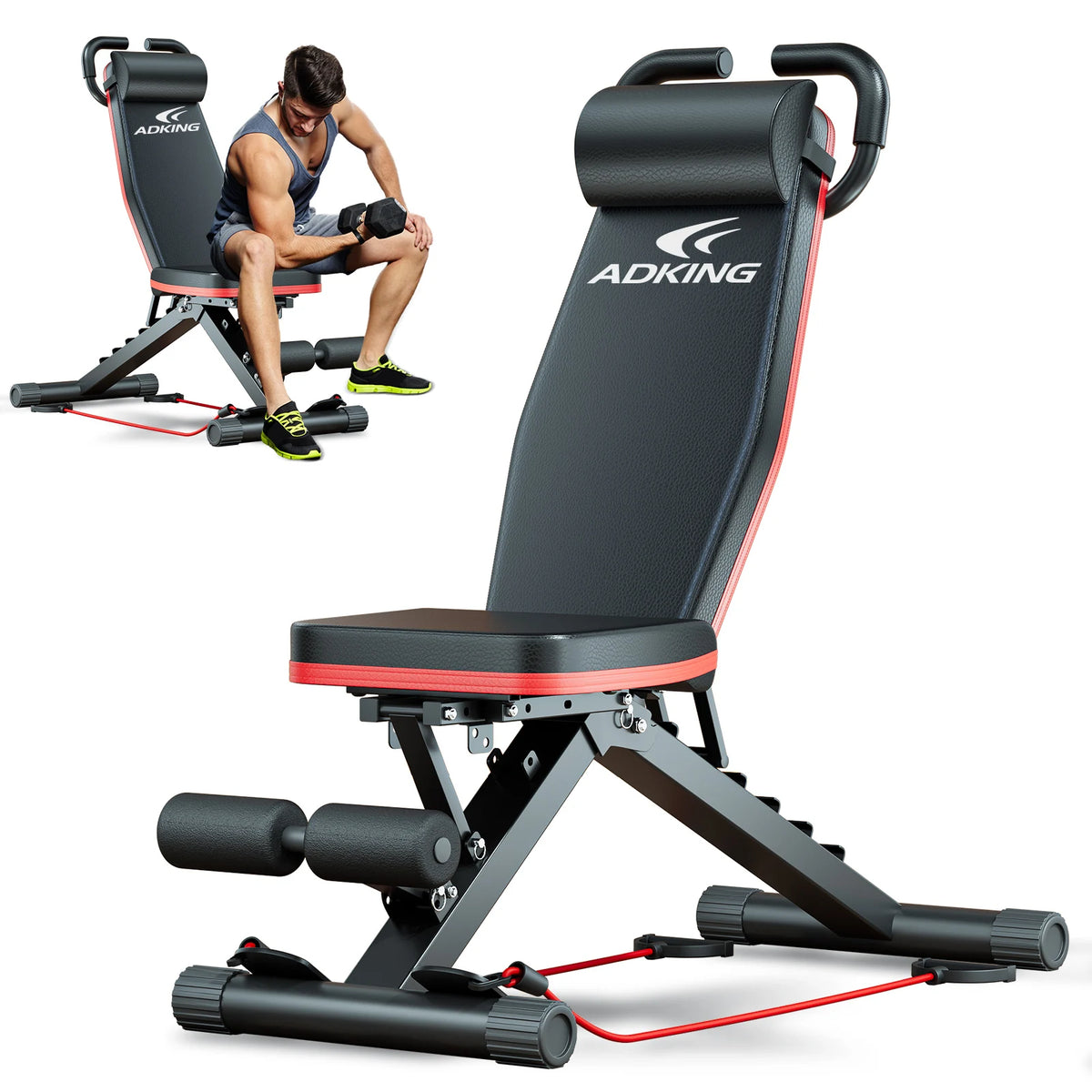 Foldable 14-In-1 Weight Bench 1000 Lbs Sit-up Assist Home Gym