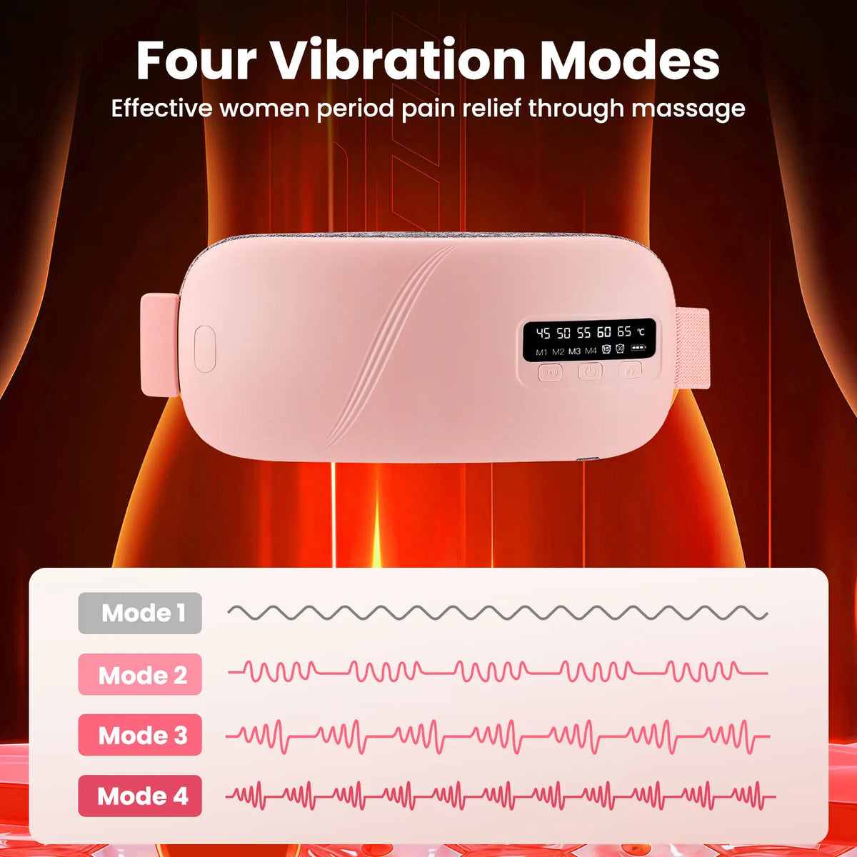 Pastsky Electric Heating Vibration Waist Massage Belt For Menstrual Relief
