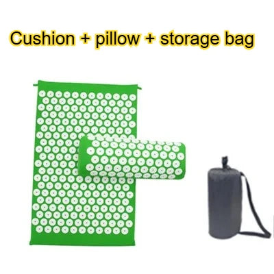 Acupressure Mat Pillow Set For Neck Back Foot Pain Relief
