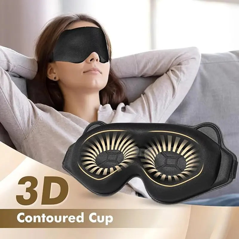 Weighted 3D Contoured Blockout Sleep Eye Mask Side Sleepers