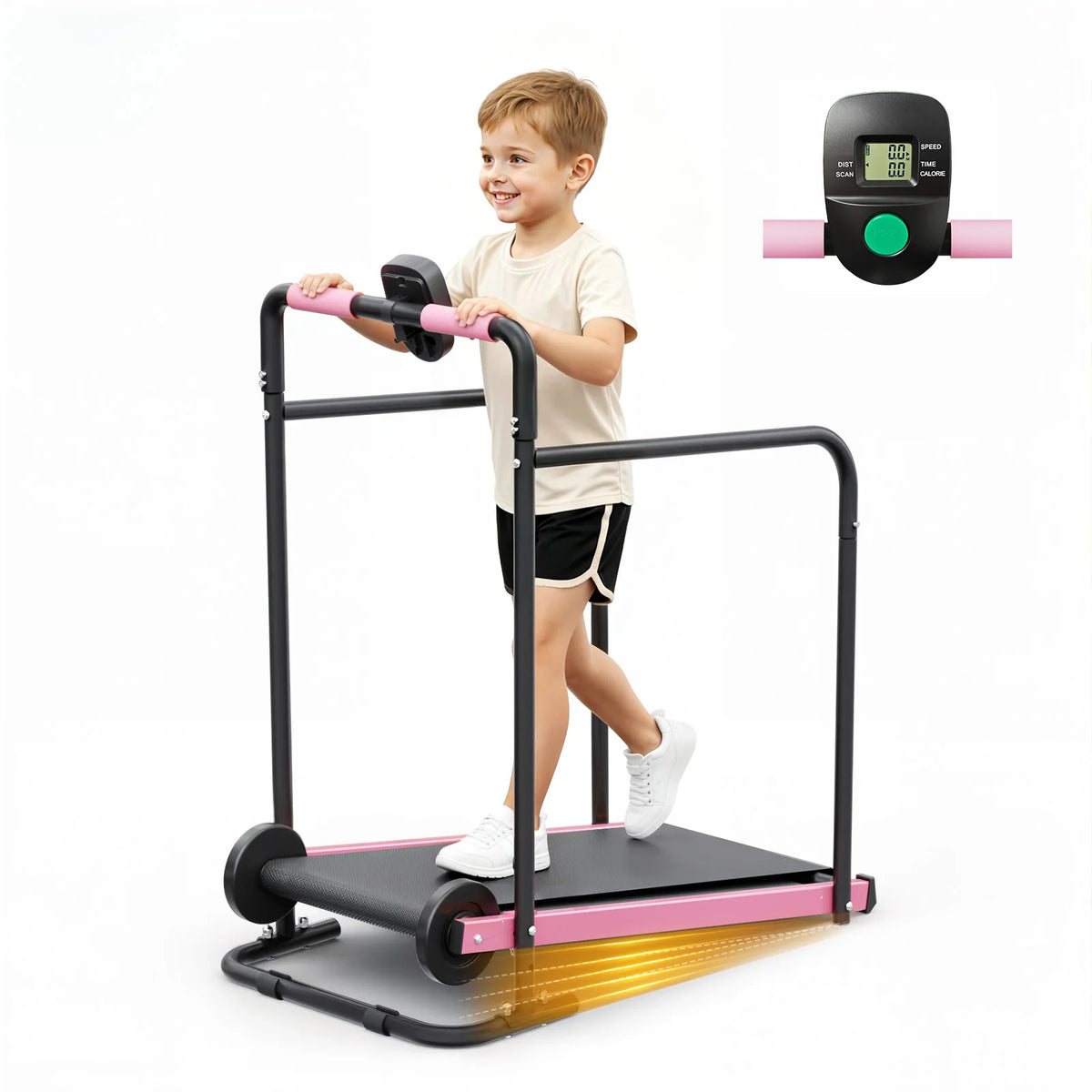 Akluer Self Propelled Kids Treadmill With Padded Rails For Home