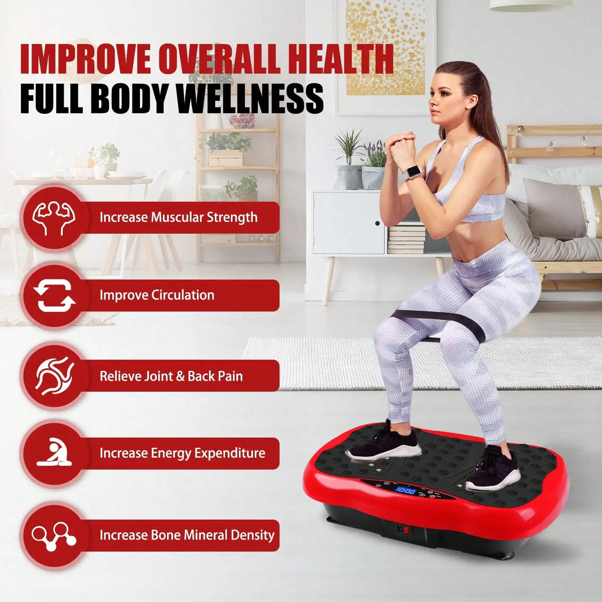Vibration Plate Fitness Platform Exercise Machine Full Body Workout