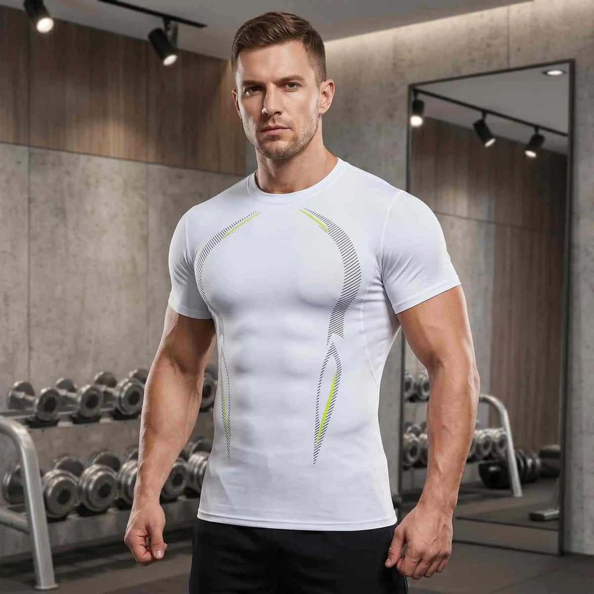 Men Quick Dry Compression Short Sleeve Gym Top 3 Pack