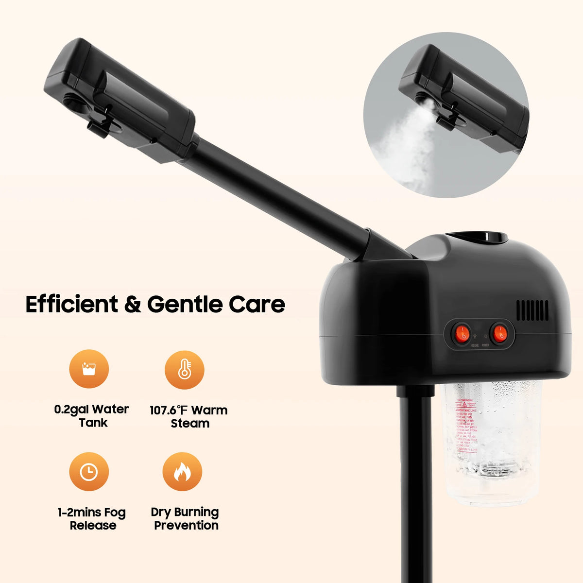 Bymaocar Height Adjustable Ozone Facial Steamer For Salon Spa