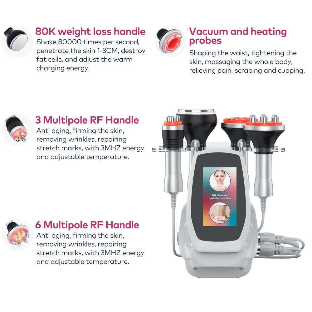 80K Cavitation Ultrasonic Beauty Device For Body Slimming Facial Care