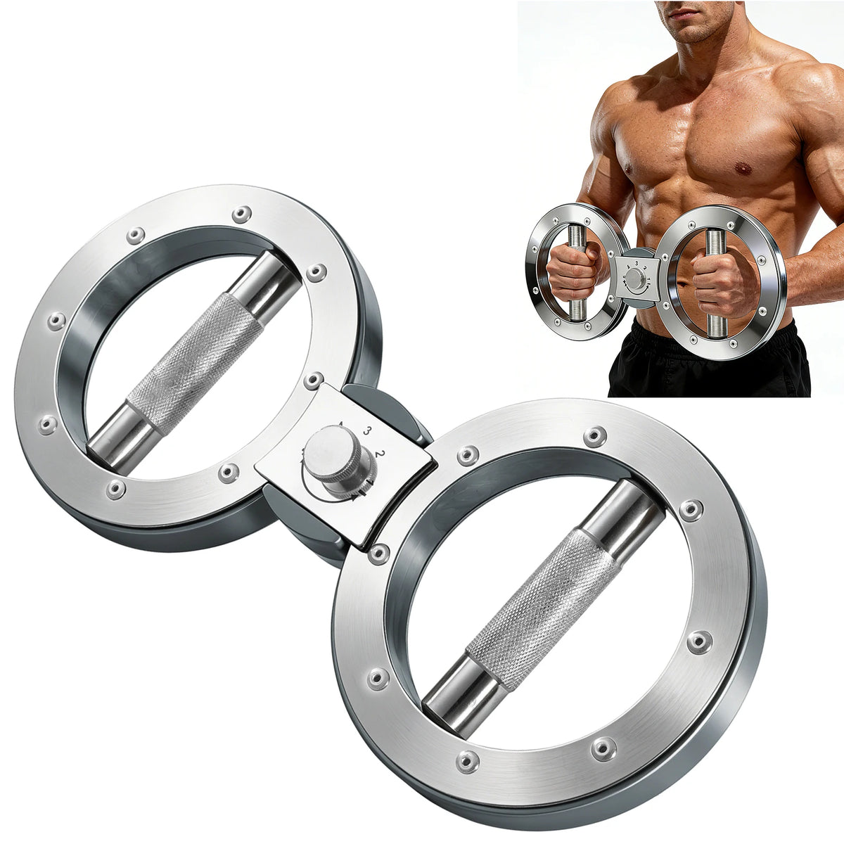 Adjustable Grip Strength Trainer And Wrist Rotator For Forearms