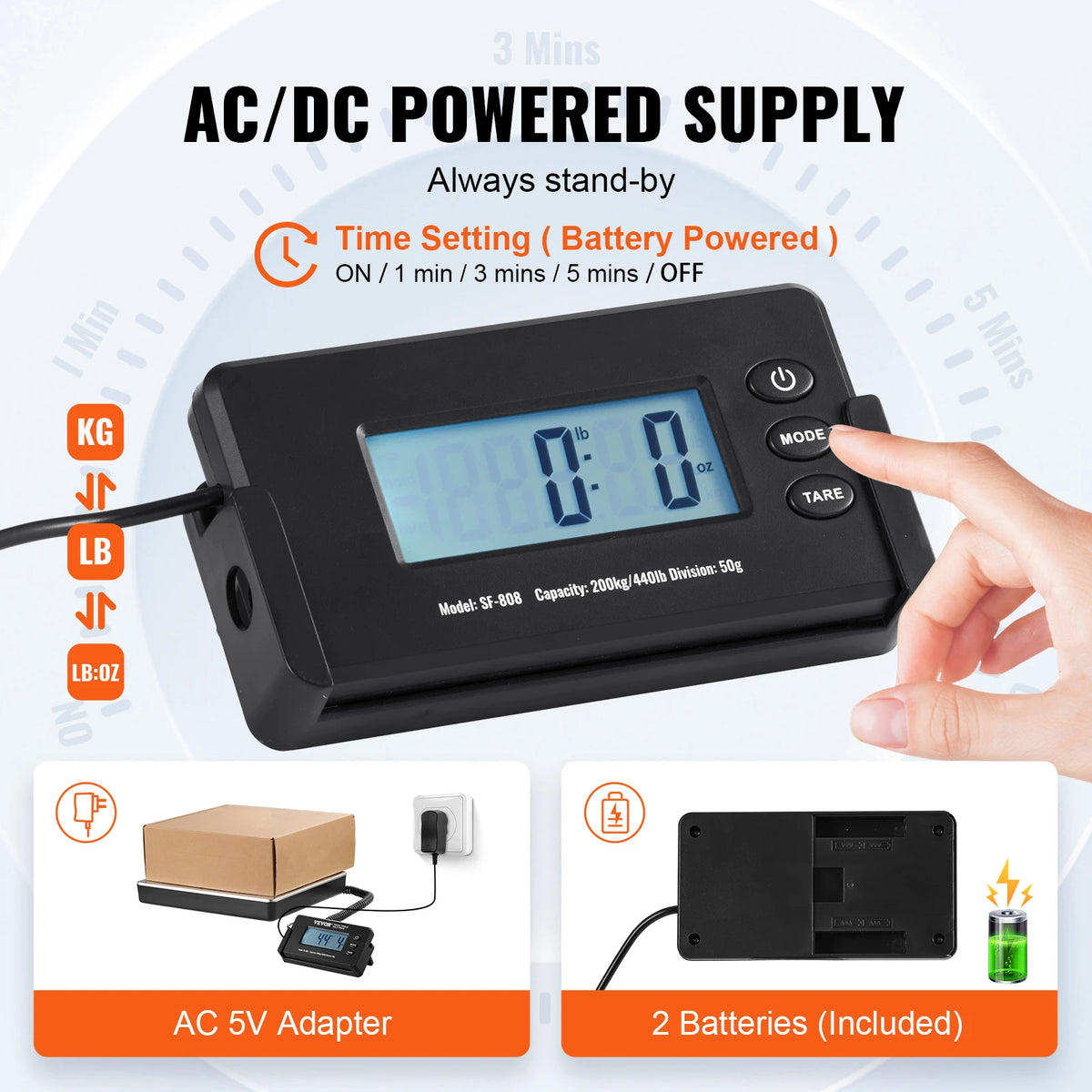 SucceBuy Digital Postal Scale With Tare Function And Lcd Display