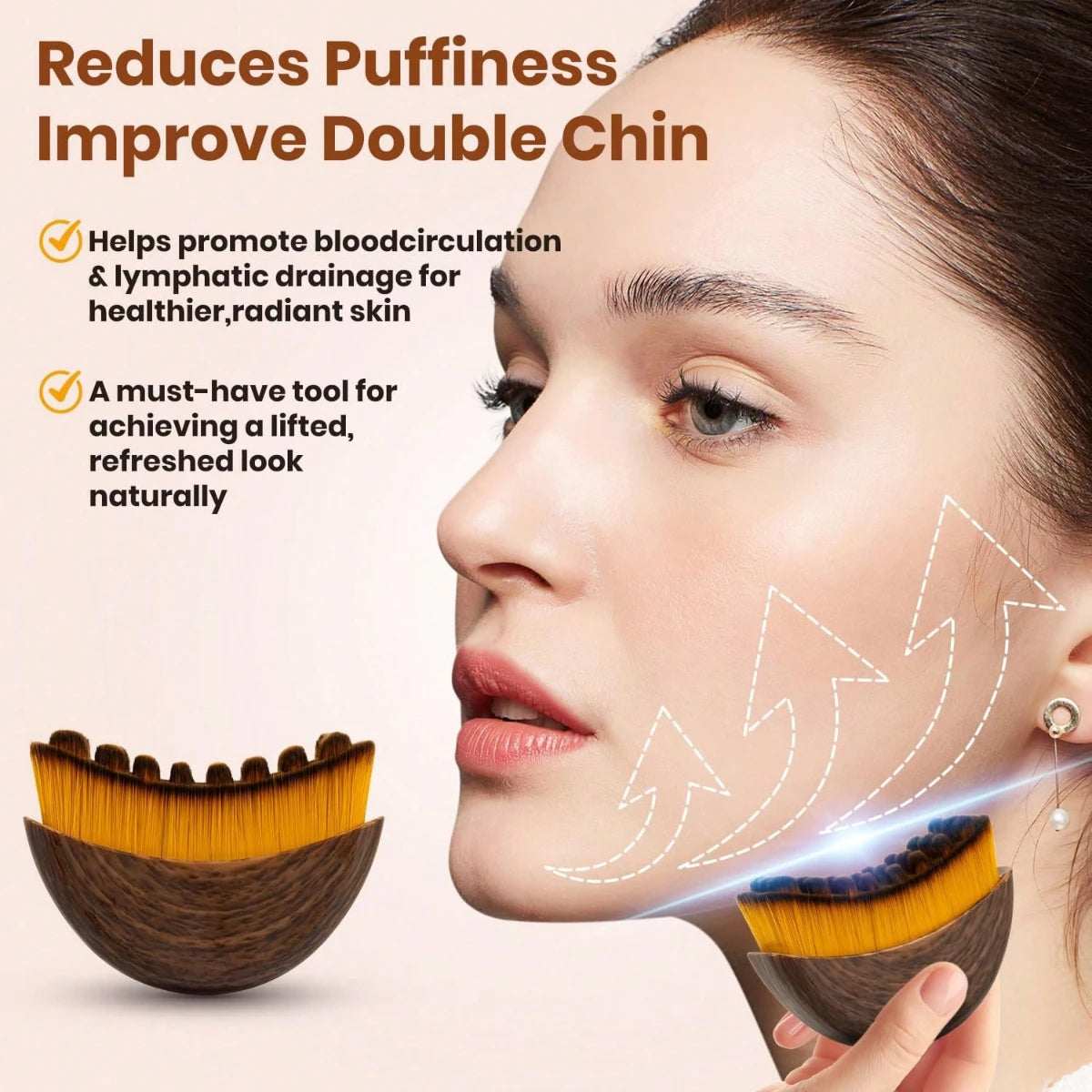 Lymphatic Face Brush for Chin and Jawline Sculpting Massage Tool