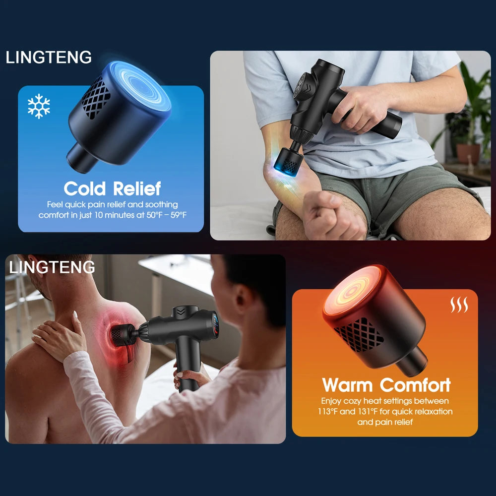 Lingteng Deep Tissue Massage Gun With Hot And Cold Therapy