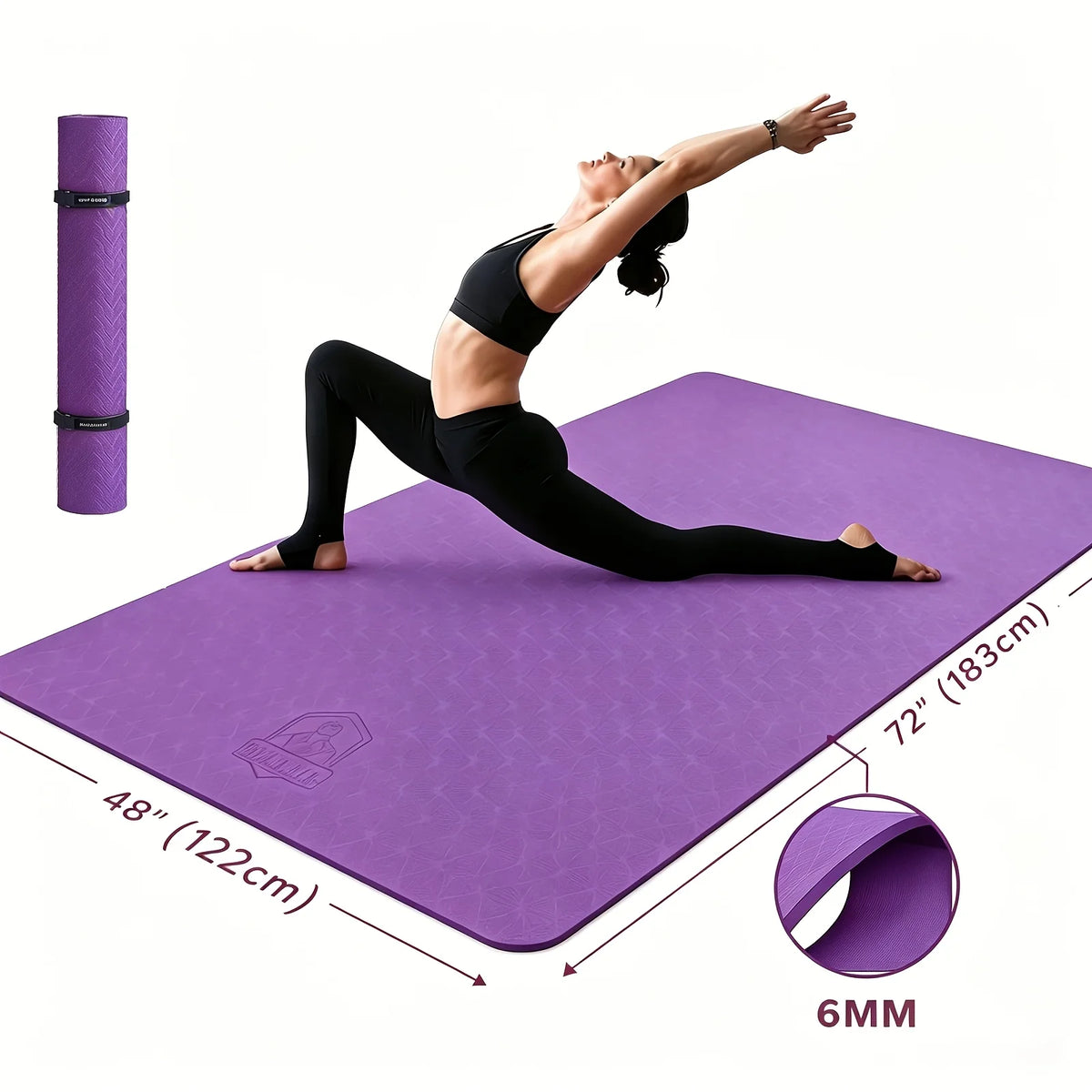 HAPBEAR Extra Large TPE Non Slip Yoga Mat With Bag
