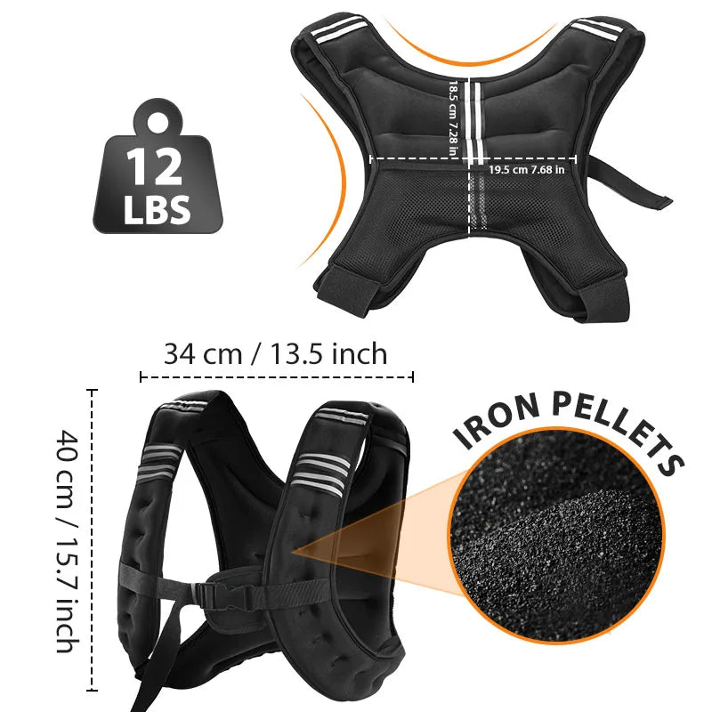 Reflective Weight Vest For Running Fitness Workout And Training