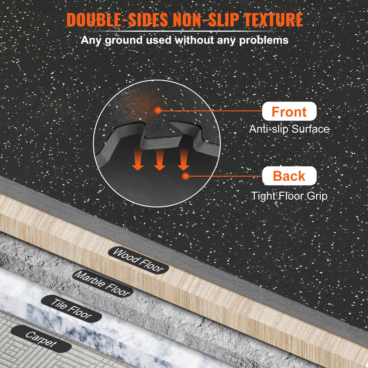 SucceBuy Interlocking Gym Floor Mats Eva Foam Rubber Surface