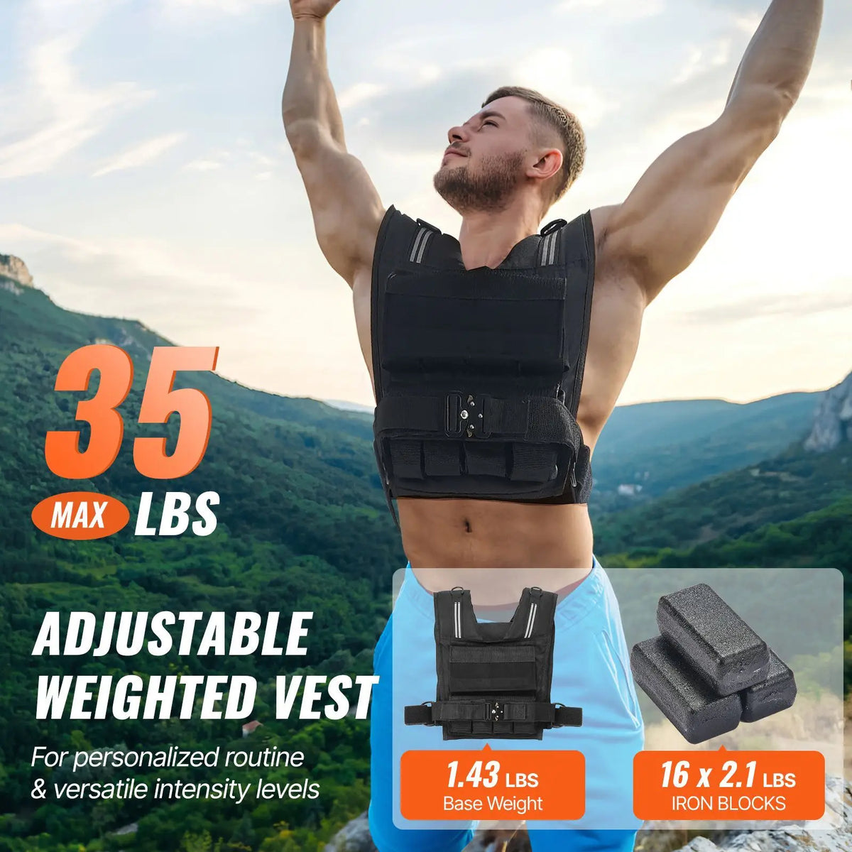 Adjustable Weighted Vest For Strength Training And Cardio Workouts