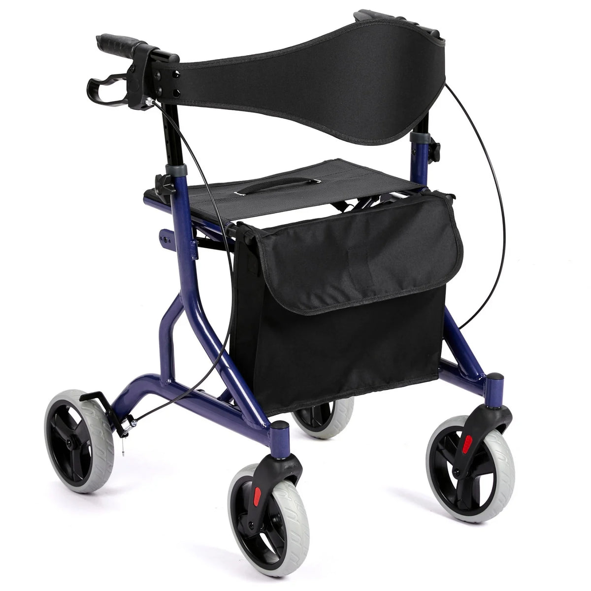 Collapsible Aluminum Rollator With Brake And Storage Pocket
