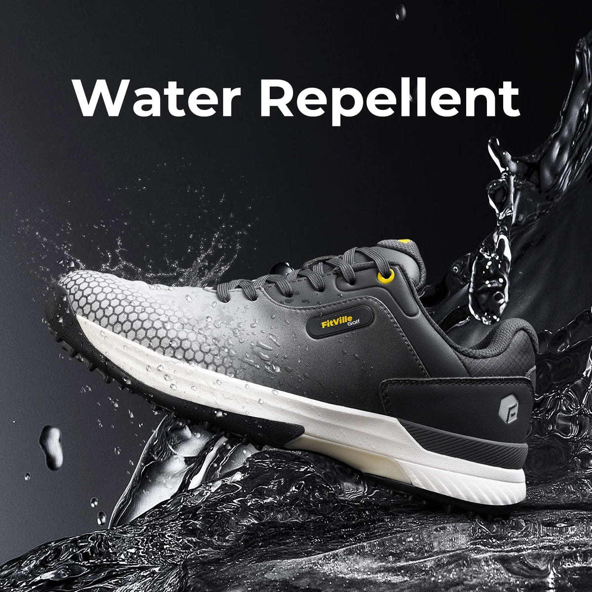Fitville Men Wide Golf Shoes Breathable Lightweight Comfortable Sneakers