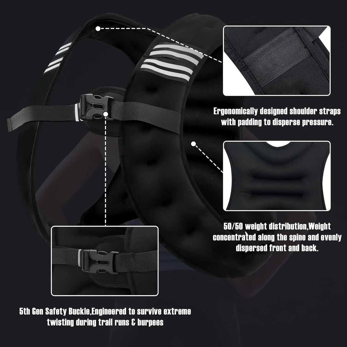 Reflective Weight Vest For Running Fitness Workout And Training