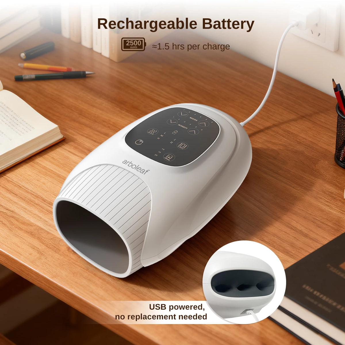 Rechargeable Hand Massager Featuring Heated Therapy And Air Compression